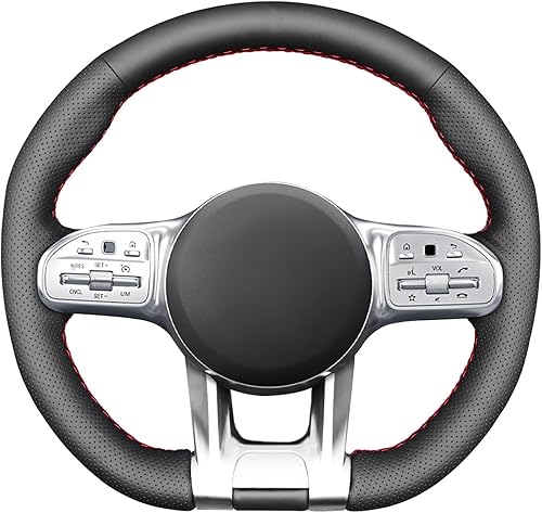 MEWANT Fundas personalizadas para volante de automóvil de cuero de microfibra para Mercedes-Benz AMG CLA CLS GLC GLE GLB S E W177 C190 R190 W205