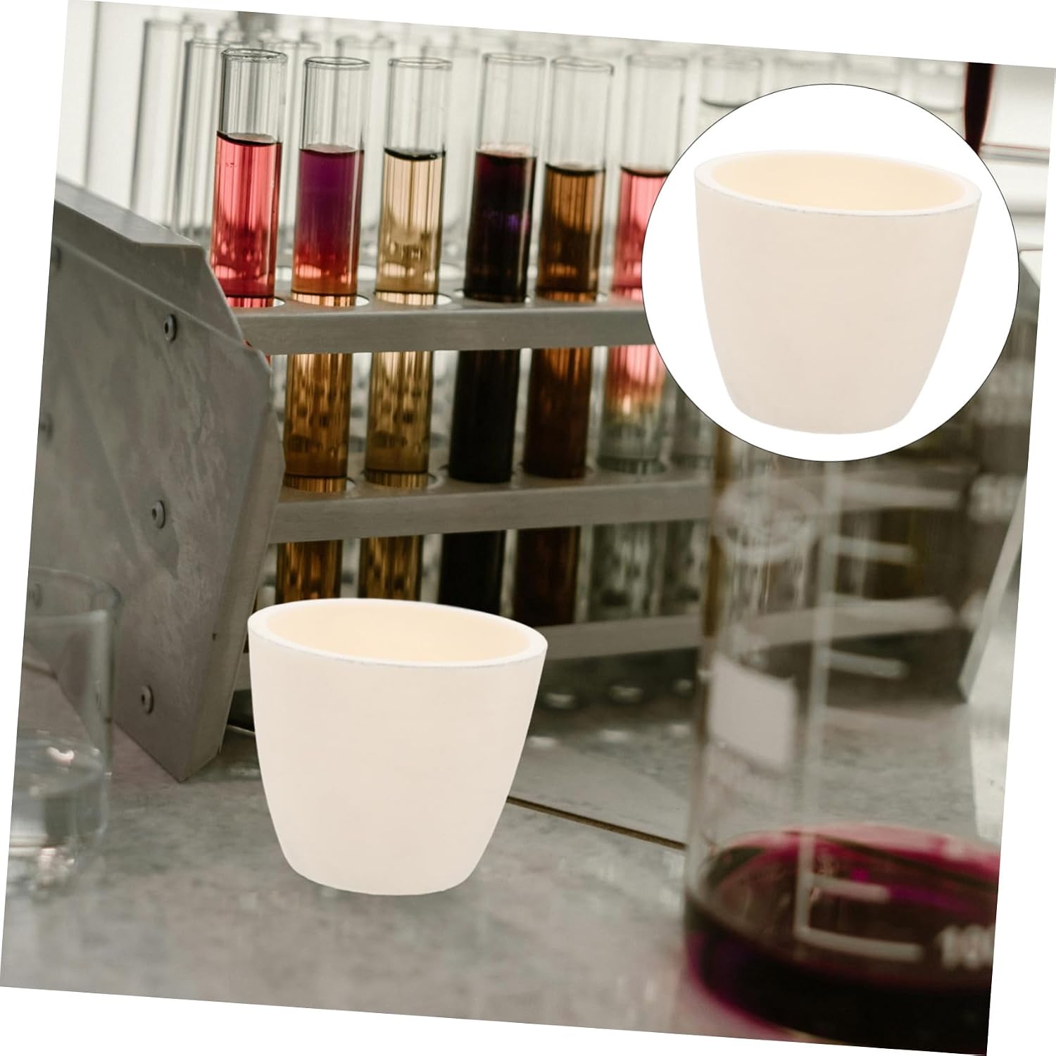 Homoyoyo Laboratory Crucible Durable Ceramic Melting Bowl for Lab Use for Chemistry and Material Analysis Efficient and Reusable Crucible for Experiments