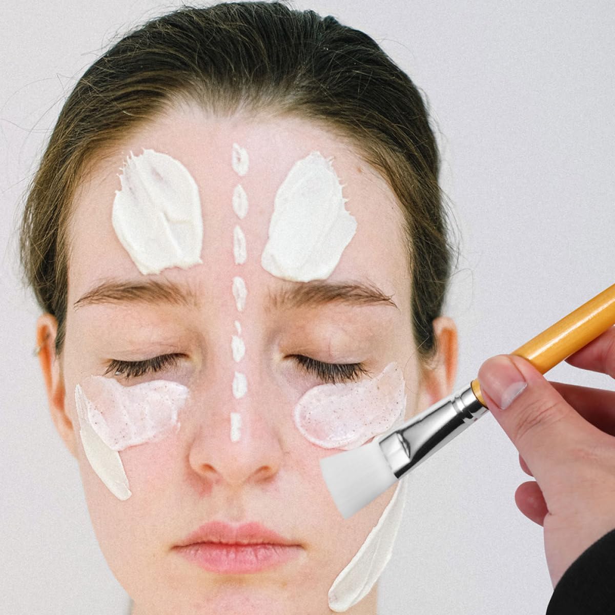 Set Pratica e Facile da Trasportare Ciotola per Maschera Viso in Legno Colore Casuale con Pennello e Spatola per Uso Professionale in Saloni di Bellezza e Viaggi