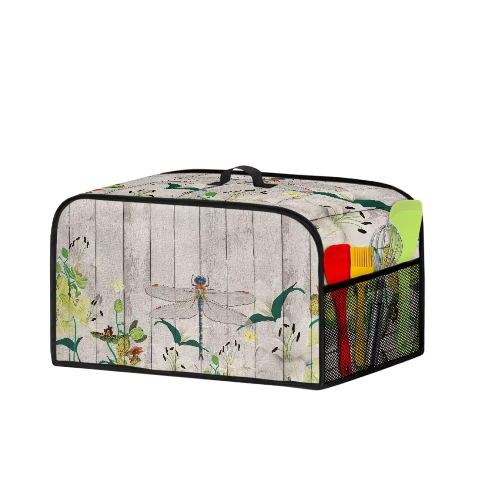 ZUXONGSY Dragonfly Crock Pot Cover Floral Slow Cooker Dust Cover Home Decor Insulated Cooker Appliance Cover Air Fryer Cover Dust Cover