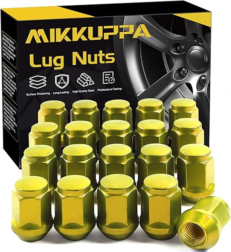 MIKKUPPA Tuercas doradas M12x1.5 Repuesto para Ford Fusion 2006-2020, Ford Focus 2000-2019, rueda Ford Escape 2001-2023 20 tuercas de llanta de
