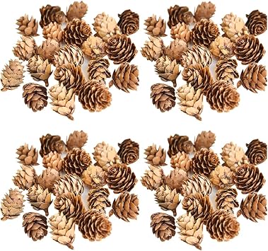 GSHLLO 150 Pcs 1-2cm Mini Pine Cones - Brown, Perfect for Vase Fillers, Table Decorations