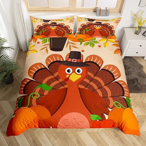 Miniatura 96 de Erosebridal Pumpkin Bedding Set King Size Thanksgiving Day Gifts Duvet Cover Autumn Harvest Comforter Cover Farm Maple Leaf Pumpkin Sunflower