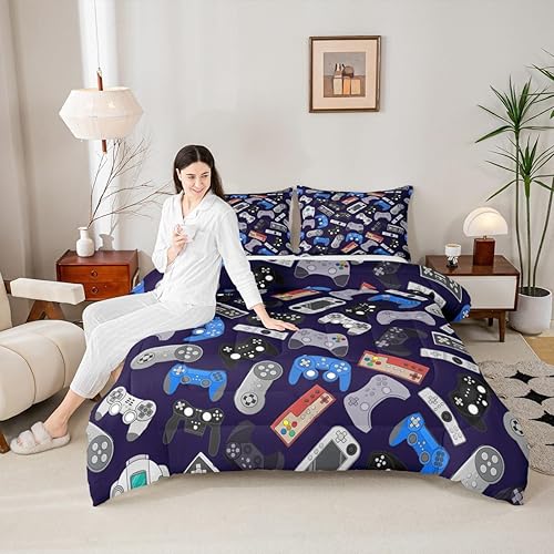 Vista 281 de Juego de ropa de cama de tractor tamaño matrimonial, juego de edredón de camión de equipo, edredón de plumón de excavadora de construcción, juego