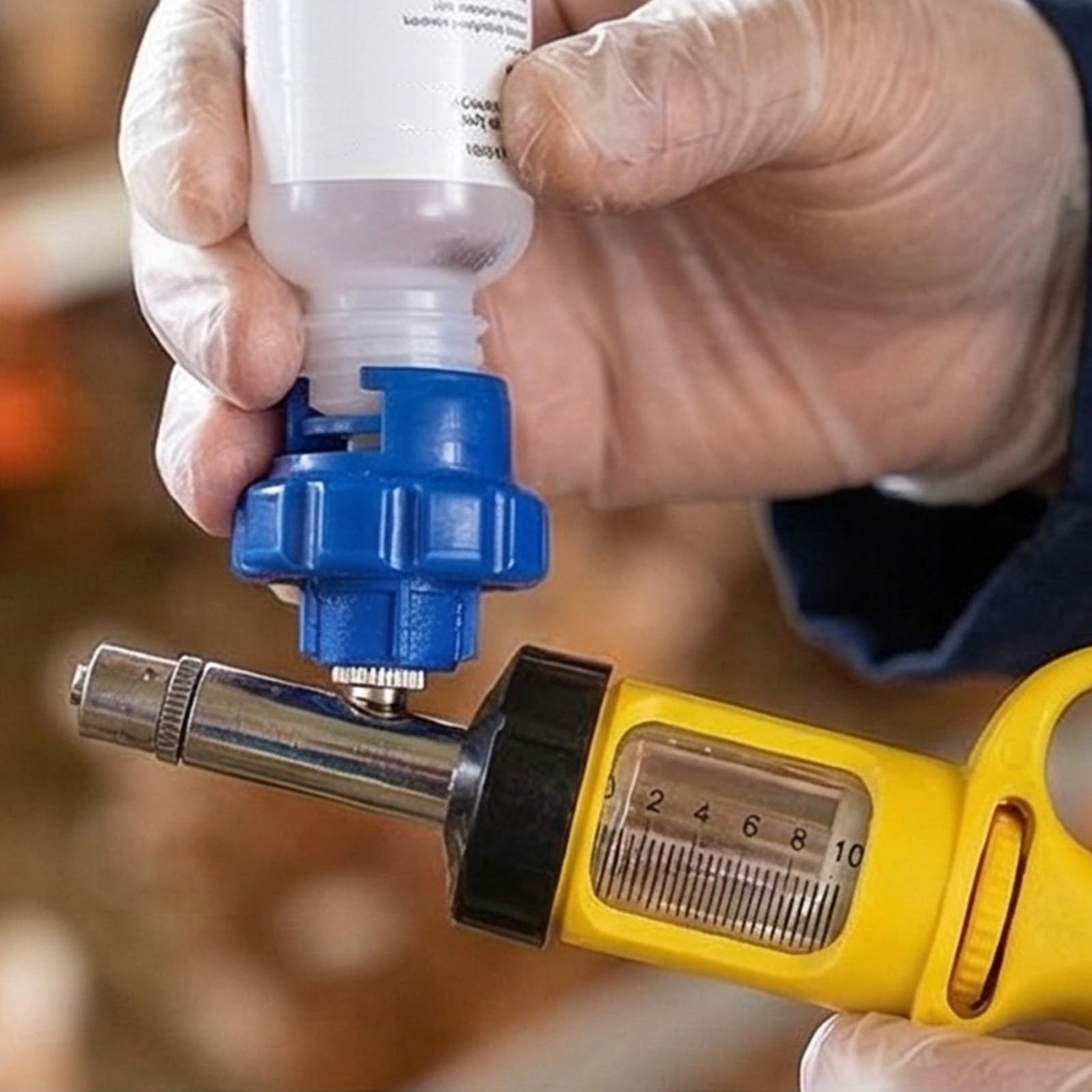 Siringhe professionali per pollame a dose continua Impugnatura ergonomica Siringhe per bestiame ad alta precisione Iniettori multiuso per pollame