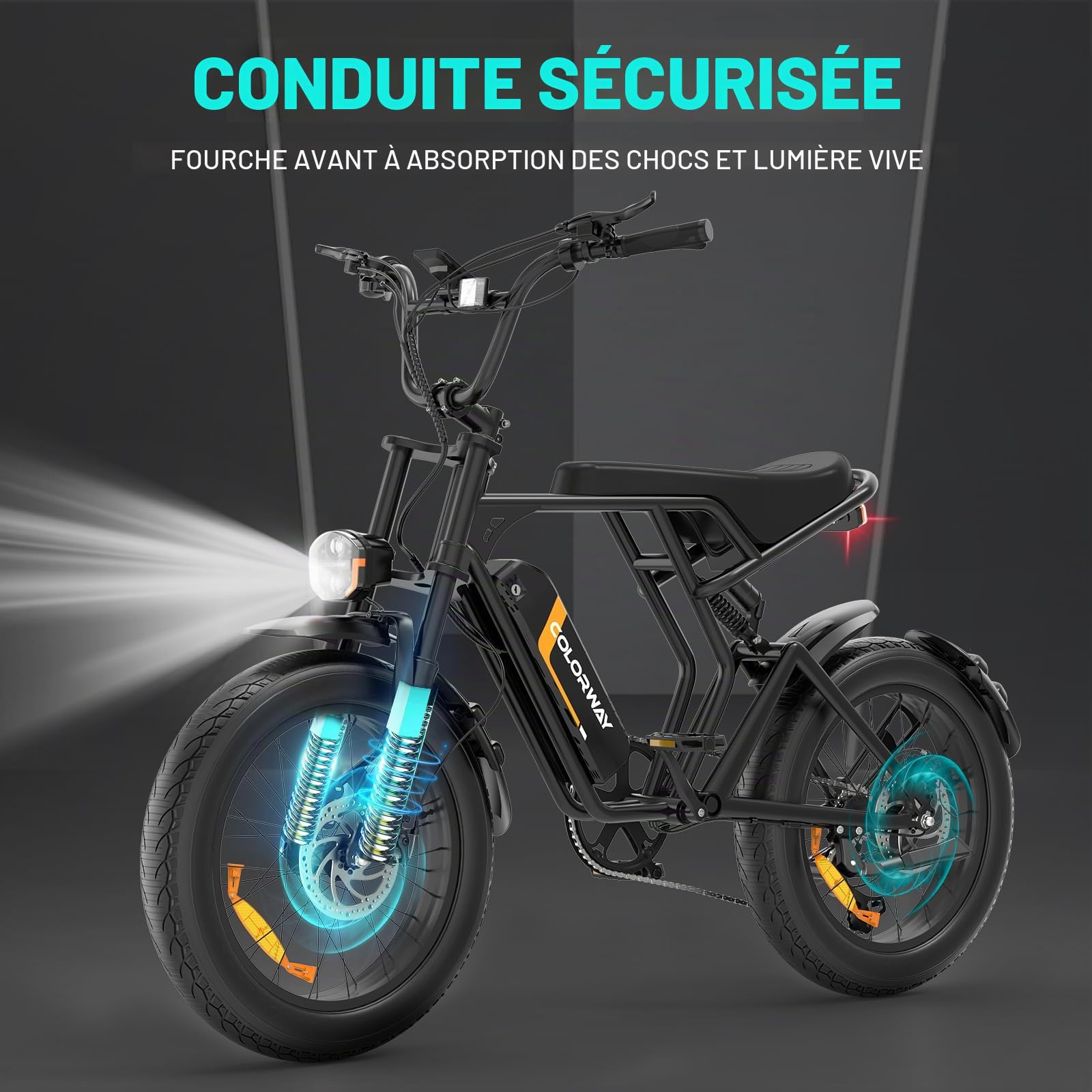 COLORWAY Vélos électriques, EBIKE Tout Terrain de 20 Pouces avec Pneu 4.0 Fat, avec Moteur 250W et Batterie 48V 15Ah, ebike à Moteur Puissant pour Adulte Unisexe.