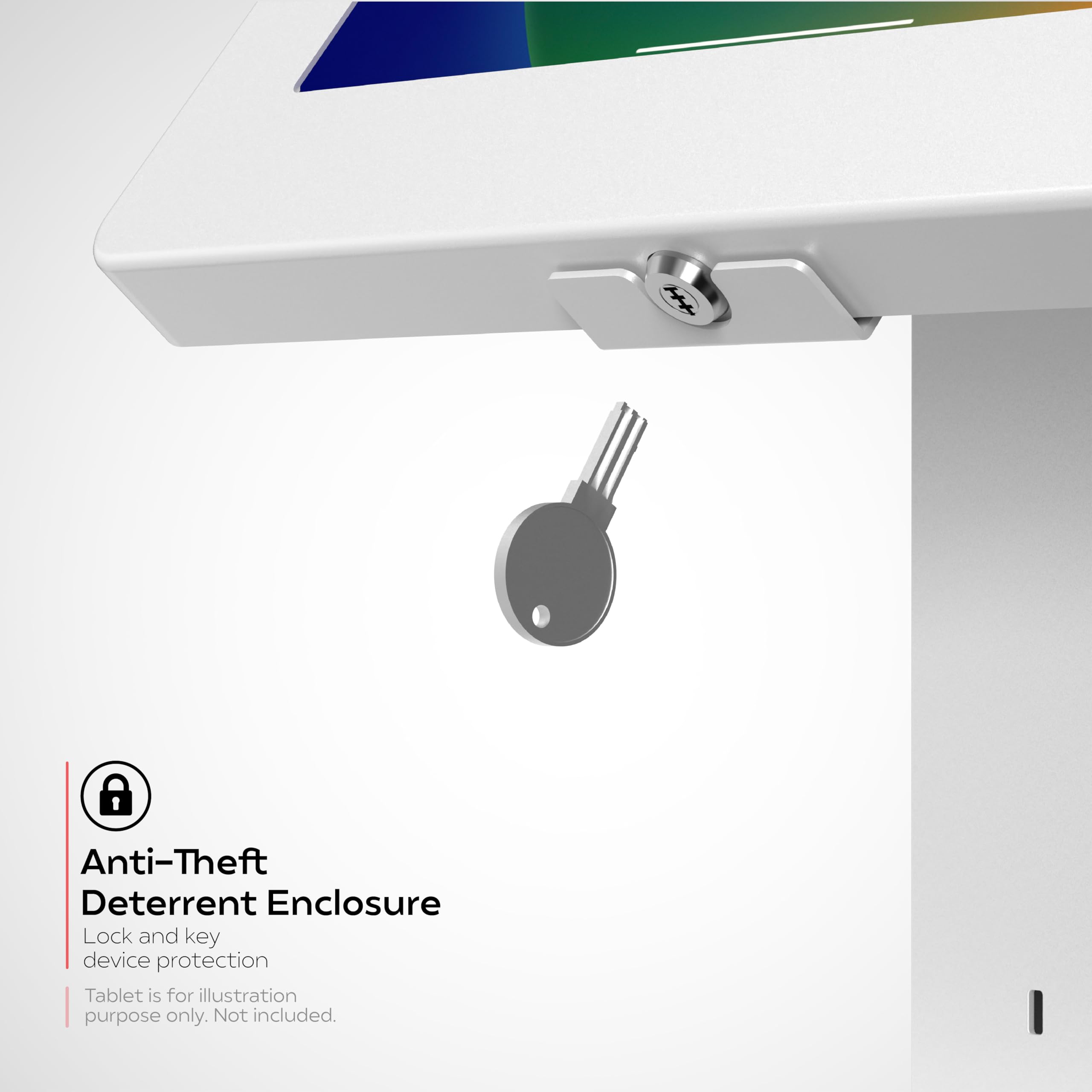CTA Digital Supporto da scrivania girevole elegante con custodia di sicurezza e scanner di codici a barre per iPad 10a generazione A16, iPad Air 11" M3 e M2, Pro 11", Galaxy Tab A7 e altri, bianco