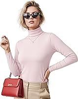 Vista 1 de NY Threads Camisa de manga larga con cuello alto para mujer, ajustada, térmica, capa base