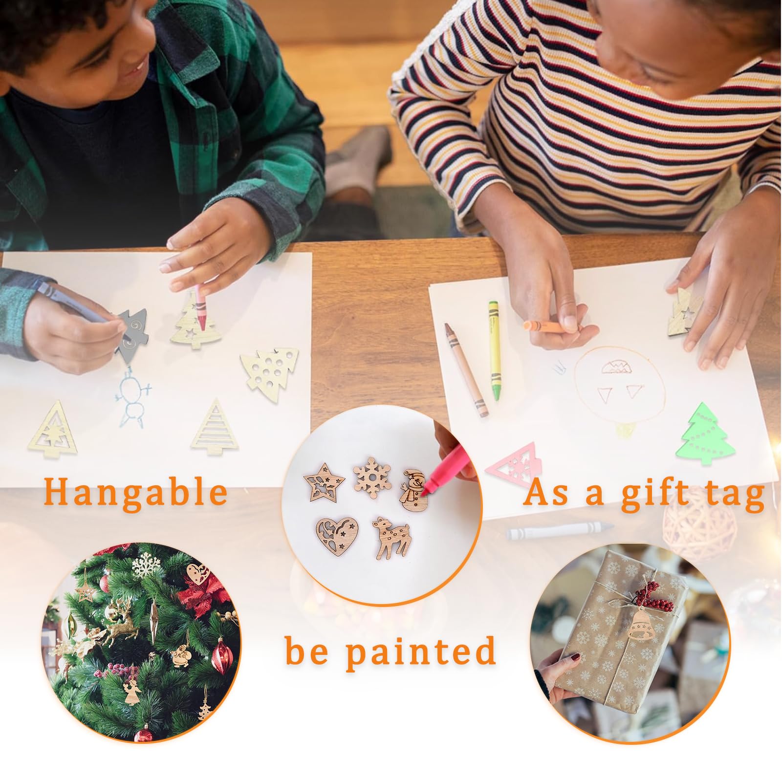 Xlwen 200 Weihnachtsdeko Aus Holz - Streudeko Für DIY Basteln & Baumsschmuck