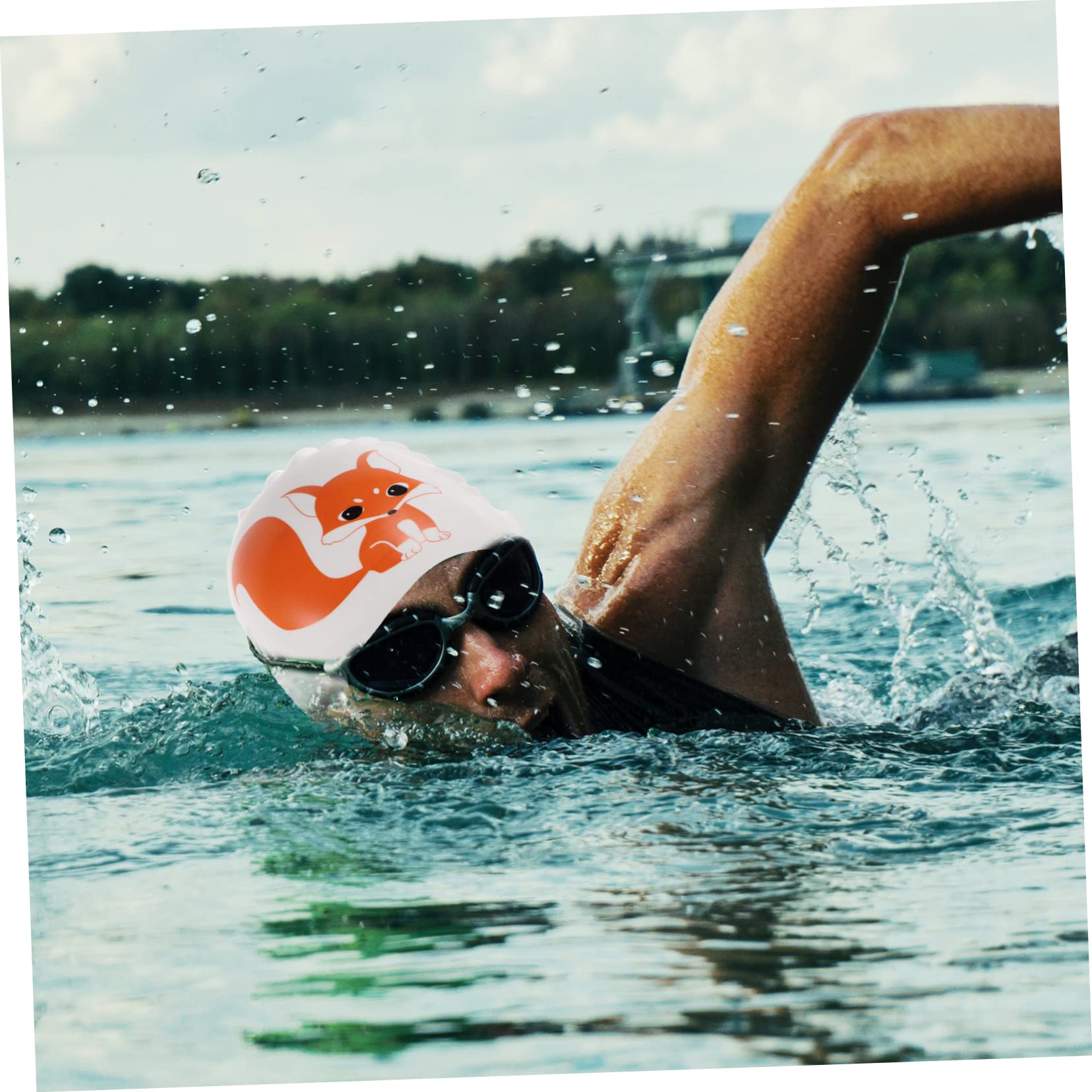 BESPORTBLE Cuffia Da Nuoto In Silicone Cuffia Da Nuoto Per Donna ia Da Per Occhialini Da ia Da Rosa ia Da Extra Large ia Da Bianca Per Adulti