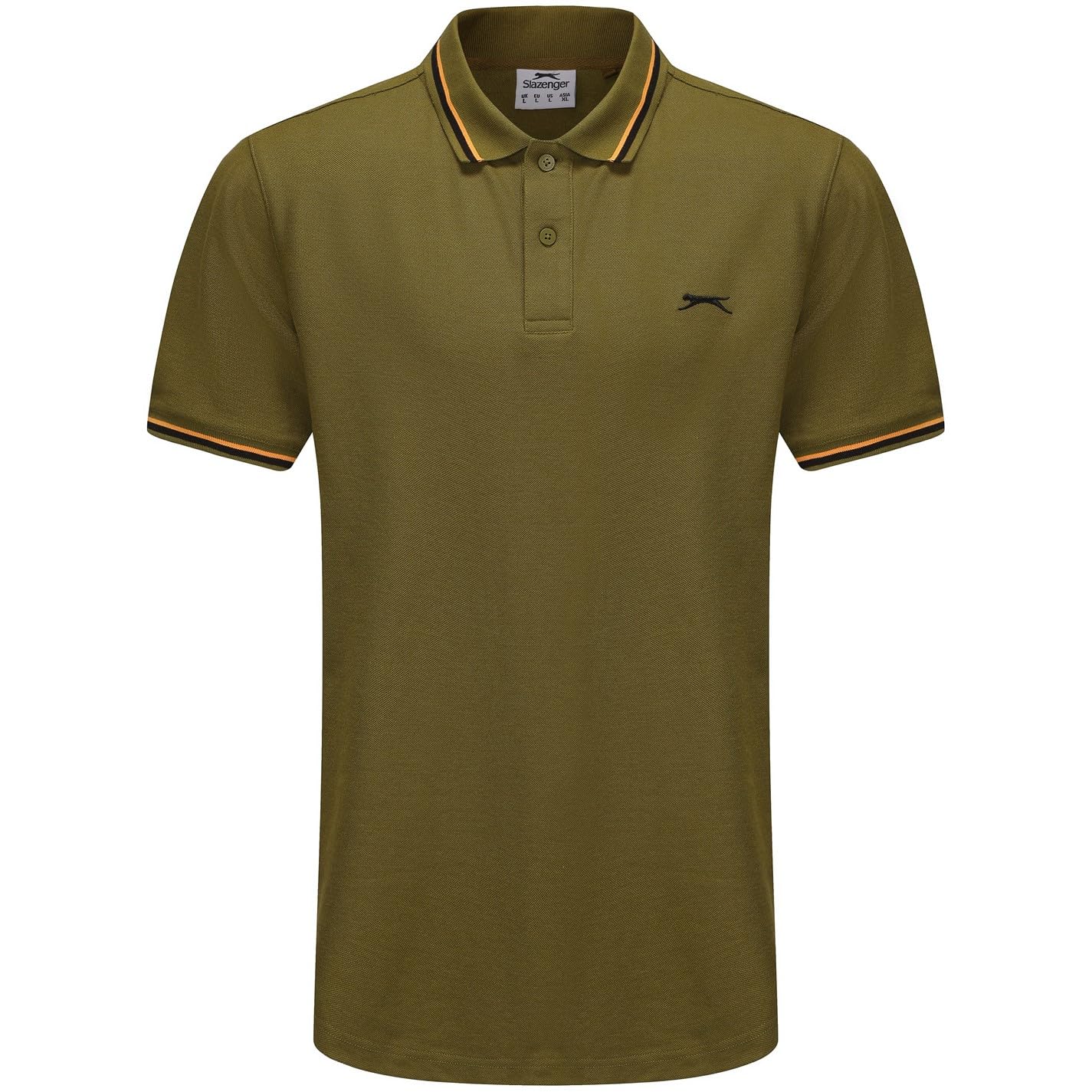Slazenger Mens Tipped Polo Shirt Khaki L