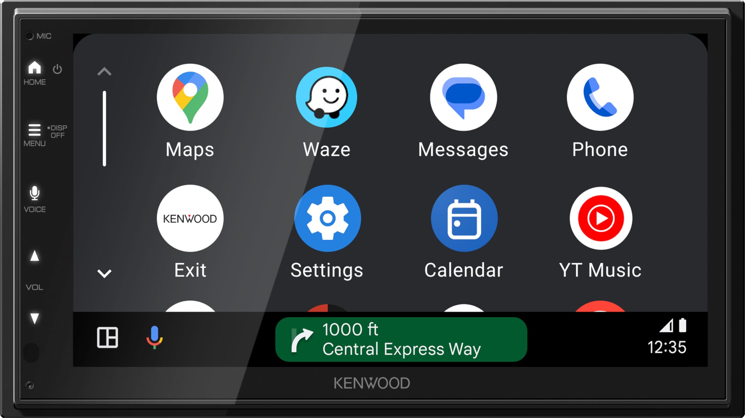 Kenwood DMX5023DABS - 17,3 cm WSVGA (1024 x 600px) - Récepteur avec Dab+/FM, CarPlay, Android Auto, Apple & Android USB, Bluetooth, écran Tactile capacitif, DSP, 4 x 50 W, 3 pré-Sorties 2,5 V