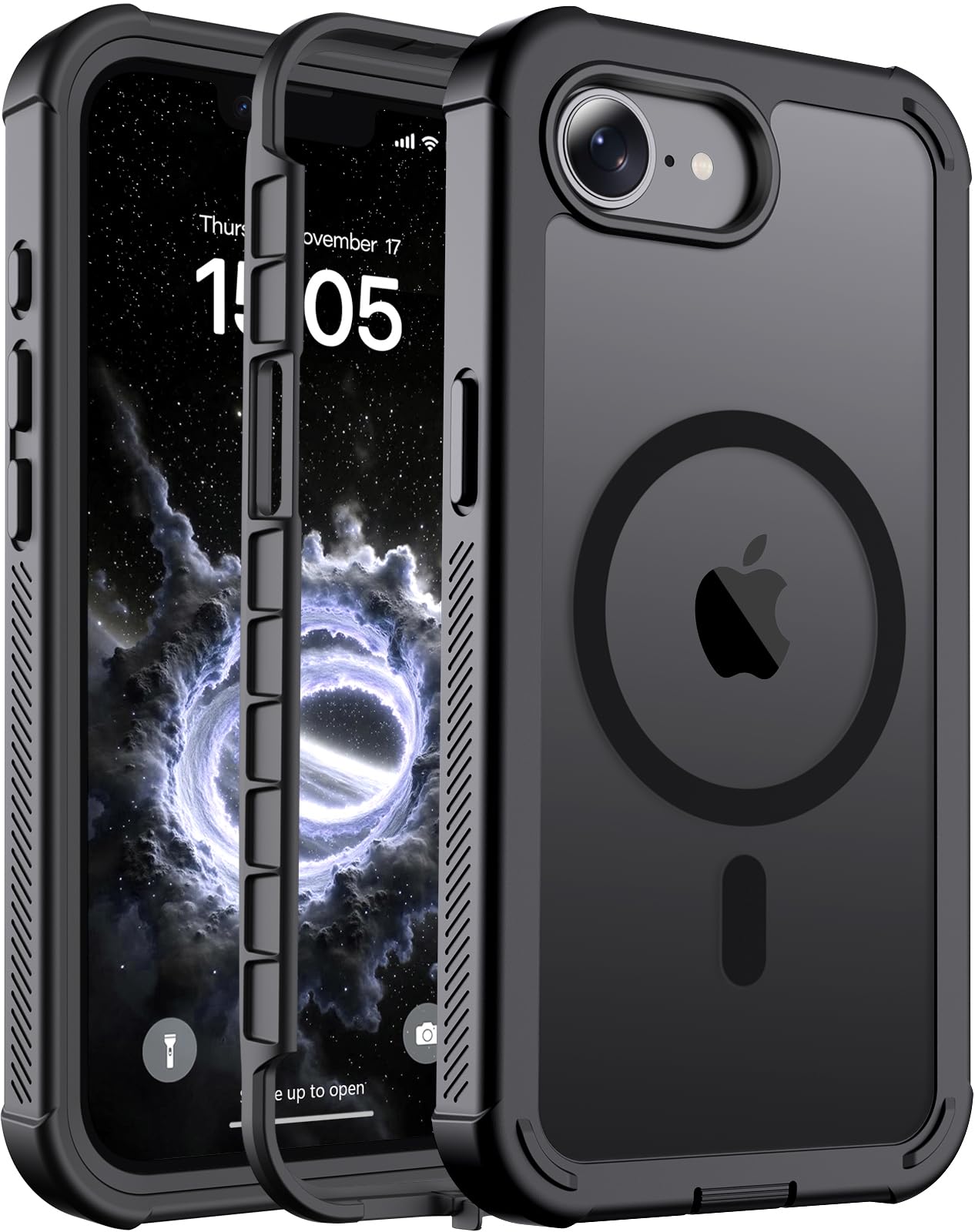 jaroco Magnetic for iPhone 17e Case& iPhone 16e Case Black | Compatible with MagSafe,Military Grade Drop Protection,Transluce