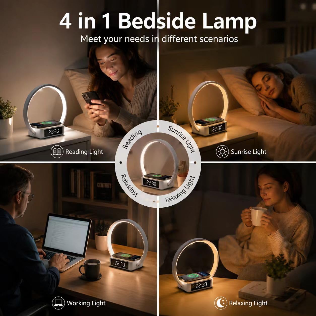 Morwealth Lampada da comodino con Caricabatterie Wireless veloce — immagine 7 di 11