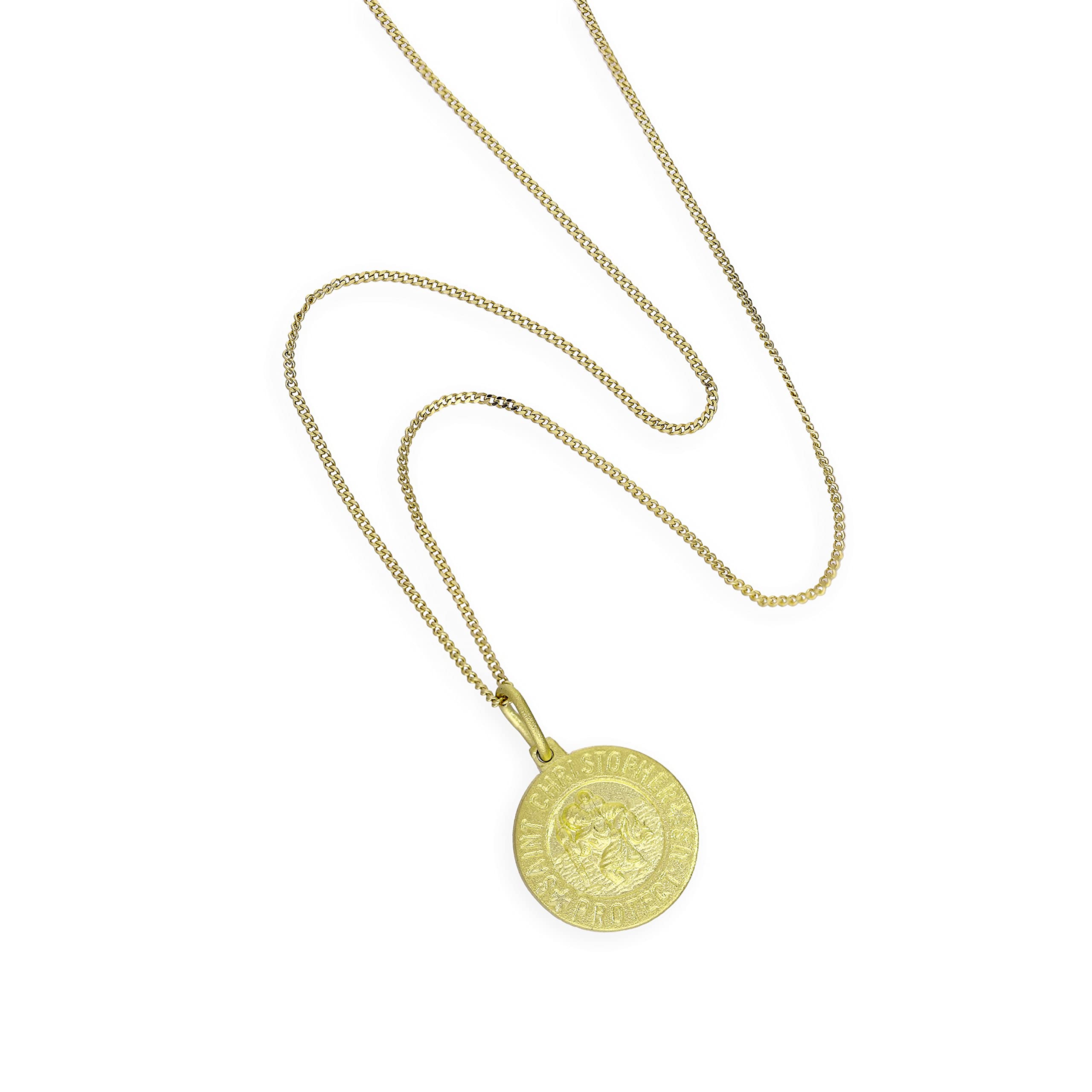 Collana in argento sterling placcata in Oro rosato con medaglia San Cristoforo