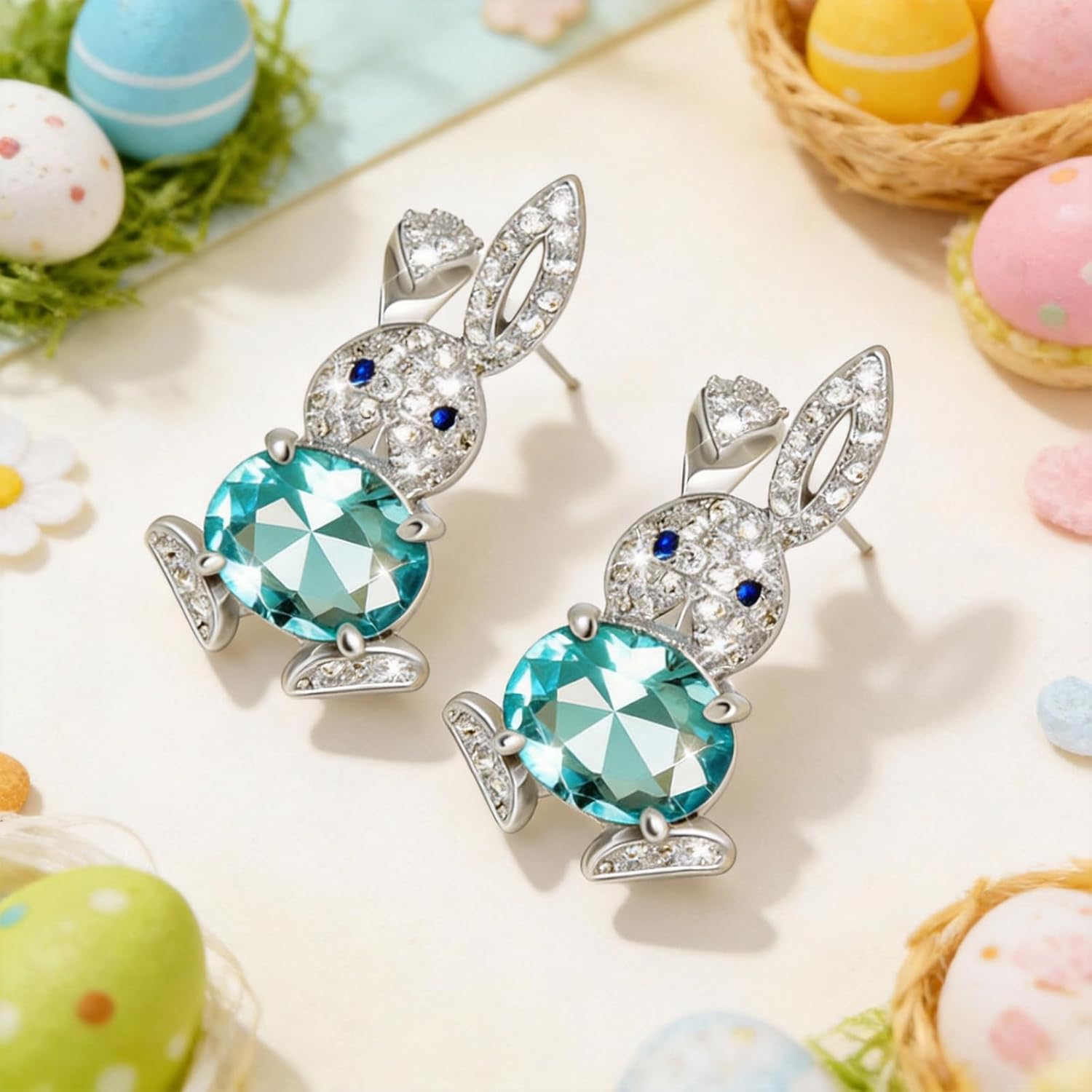 Easter Earrings for Women Spring Bunny Rabbit Egg Stud Earrings Jewelry Easter Basket Stuffers Dresses Outfit Accessories - Image 4