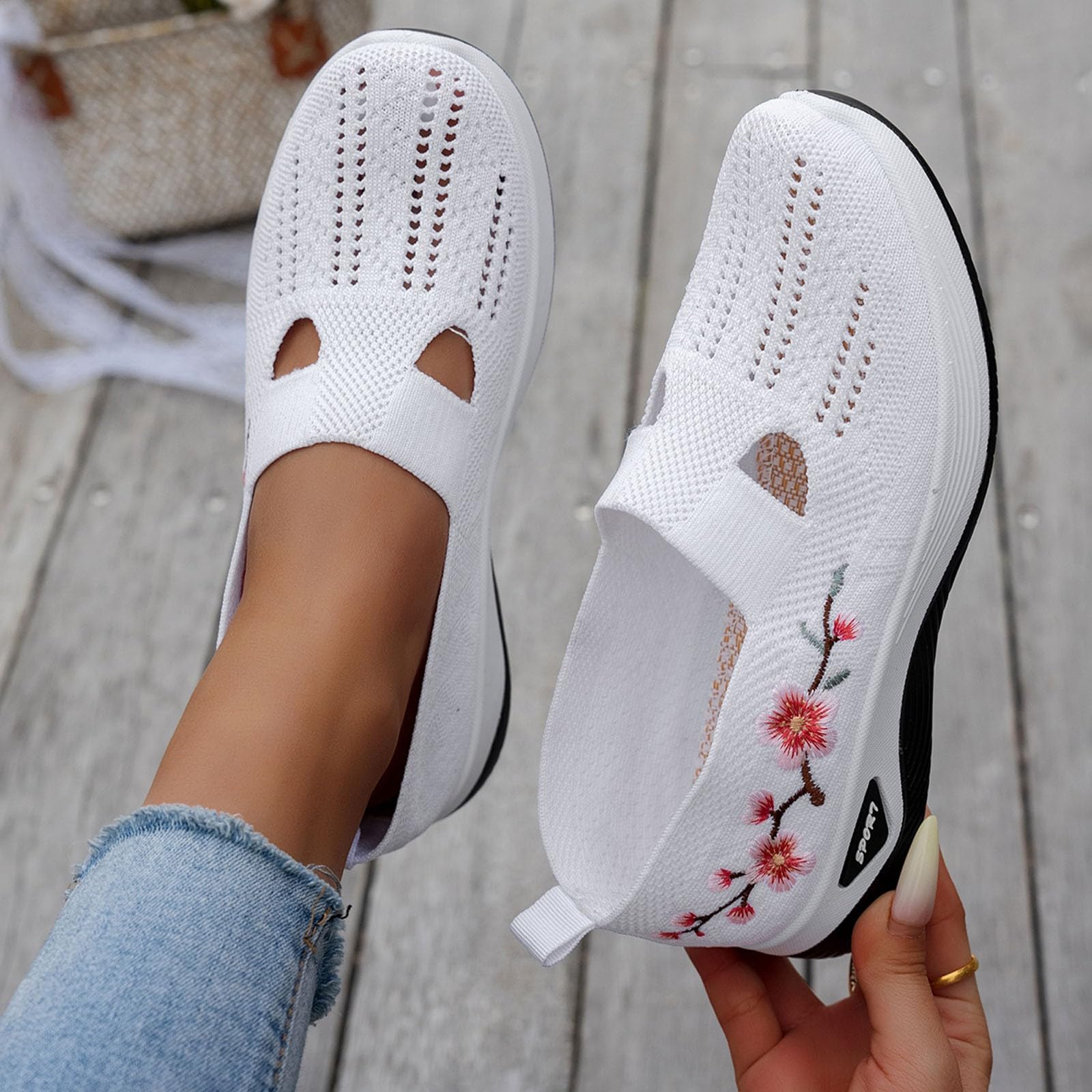 Zapatillas Ortopedicas para Mujer Zapatos sin Cordones para Caminar Ortopedicos Zapatos Mujer Comodos y Ligeros Sandalias Transpirables y Antideslizantes Zapatillas Malla
