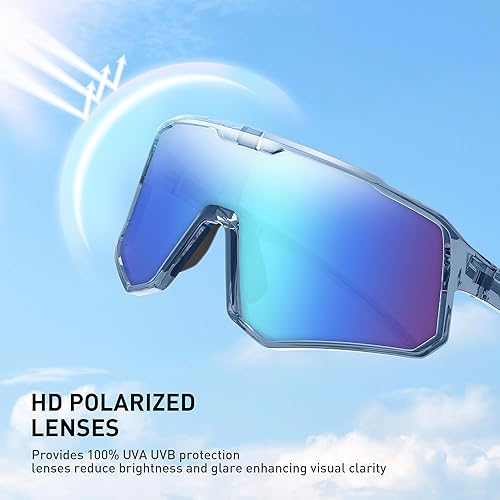 Miniatura 4 de Gafas de sol de ciclismo para hombres y mujeres, gafas de sol deportivas polarizadas con protección UV para ciclismo, correr, béisbol