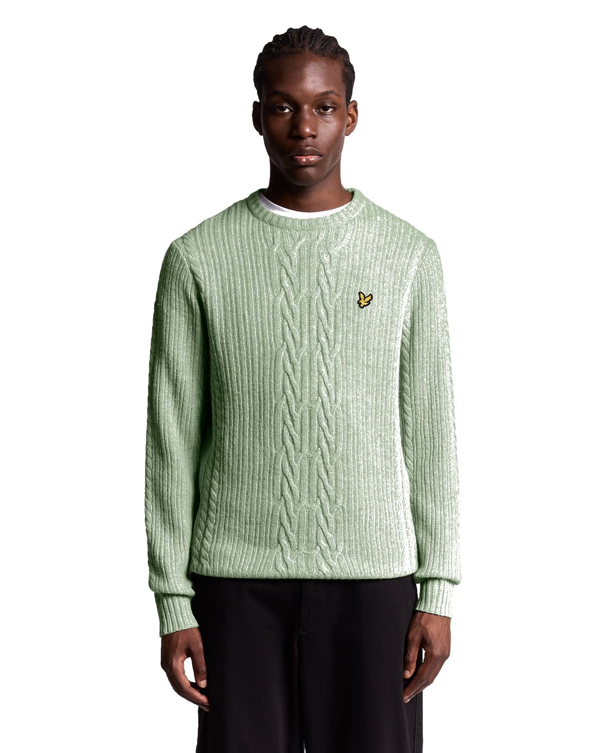 Lyle & Scott Men's   Blue Ribbed Cable Knit Jumper in Size M, BrandAlley