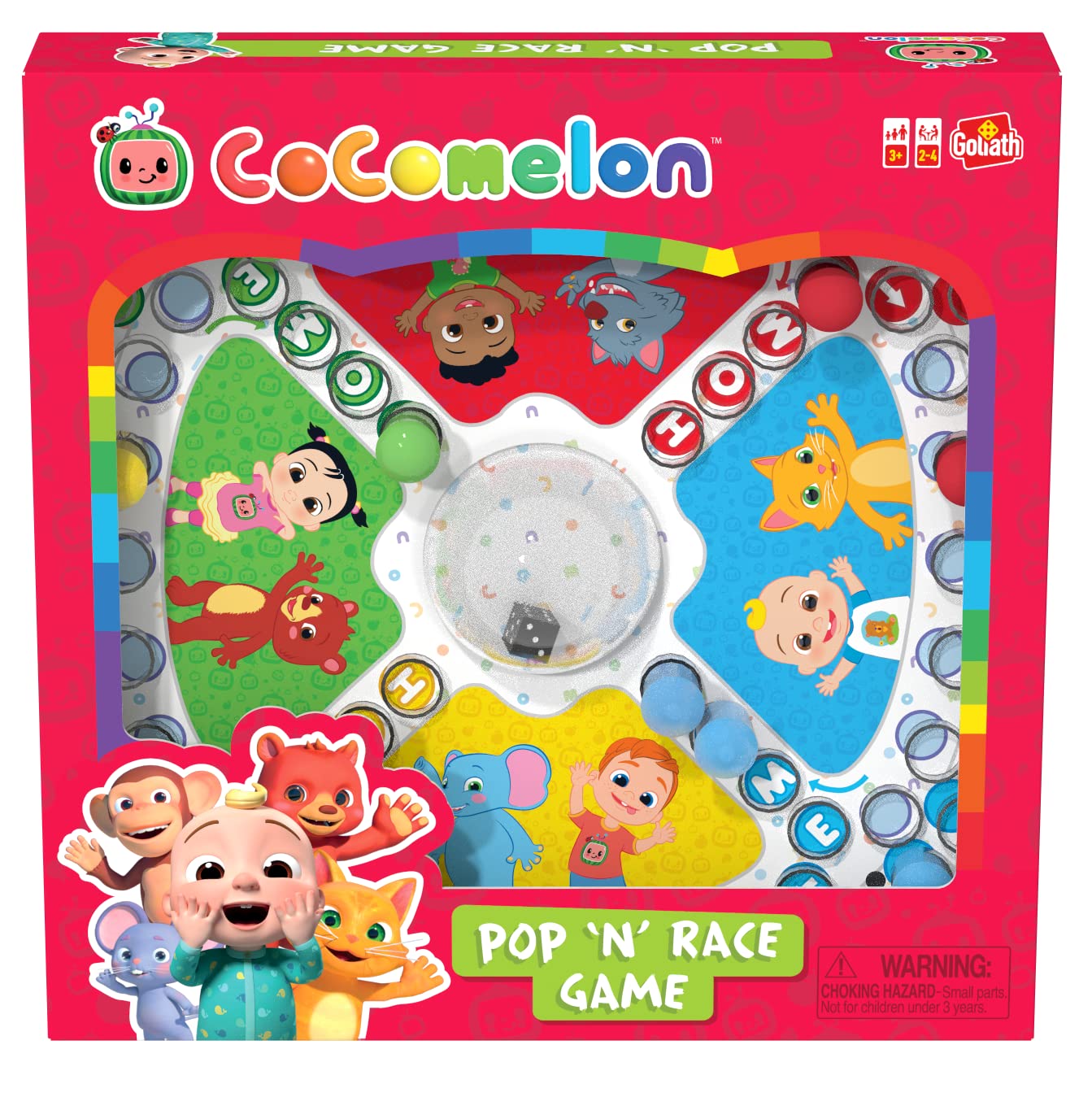 GoliathGames CoComelon Pop 'N Race Board Game – Fun Family Game for Kids, Interactive Toy with CoComelon Characters, Ideal for Ages 4+