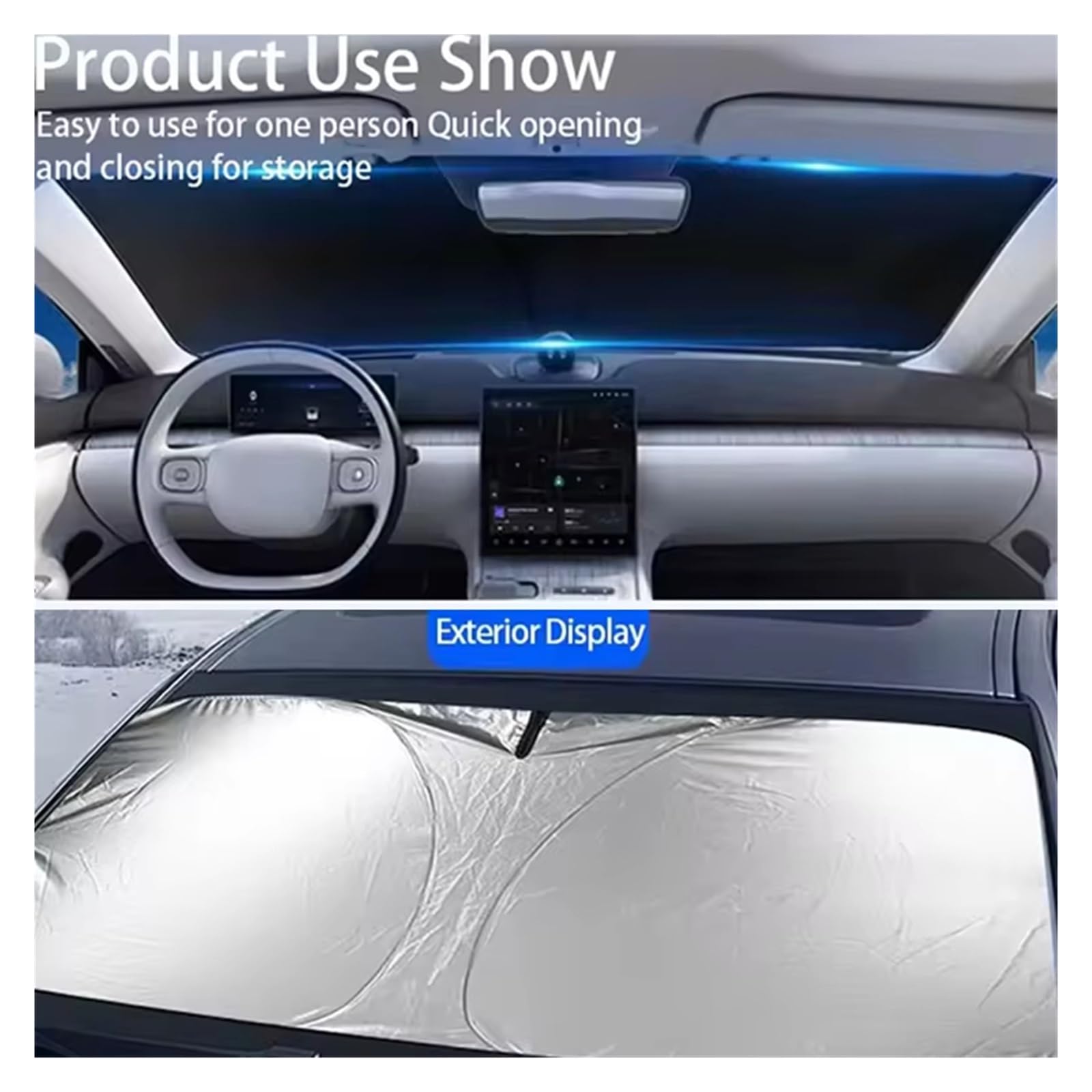 Solaire Pare-Brise pour L'ombrelle Protection Solaire pour Pare-Brise pour Panamera Pare-Soleil vitre Voiture(145x80cm)