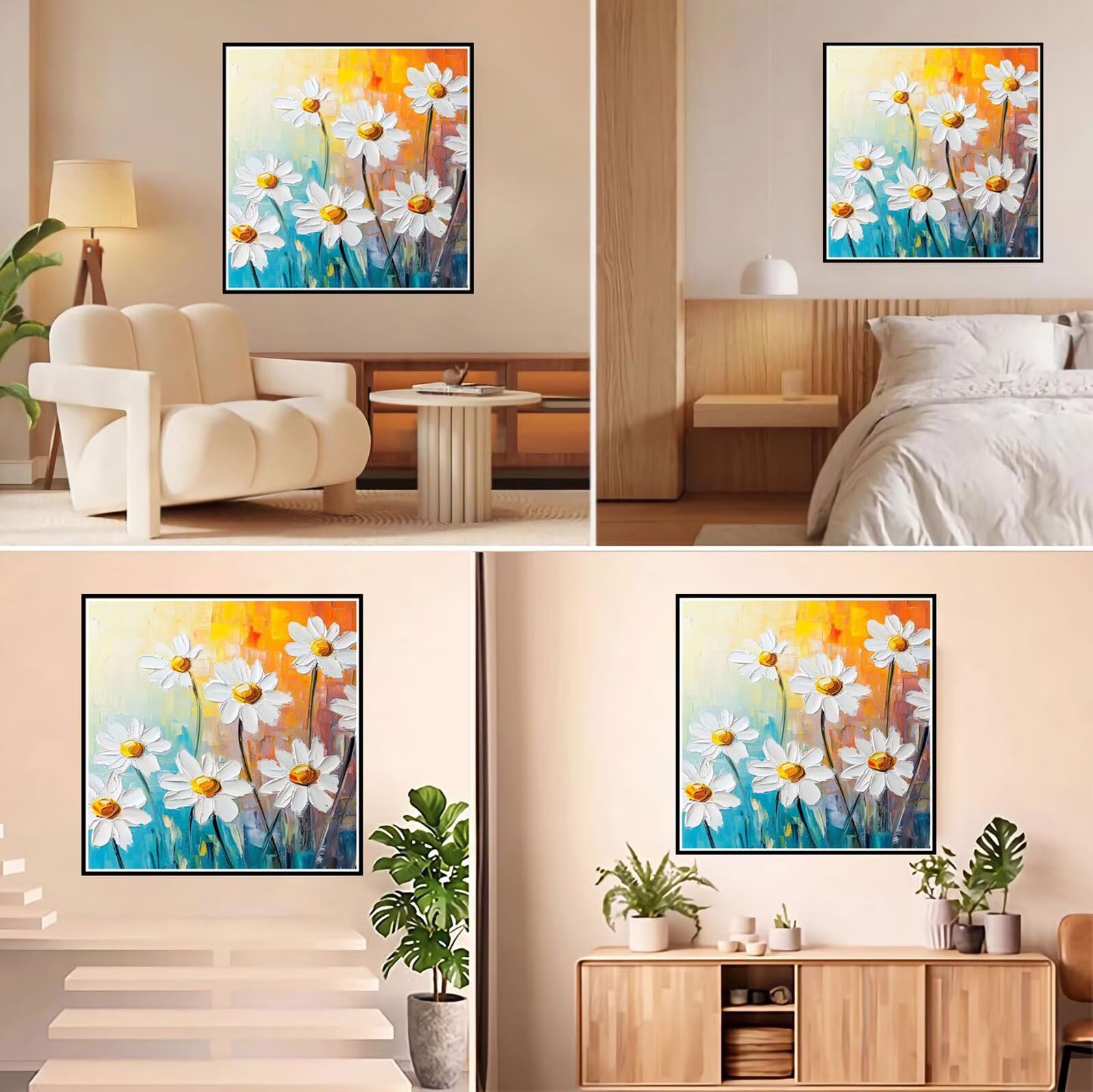 Broderie Diamant Kit Complet 5D, Fleur Diamond Painting Adulte Plein Foret, Peinture Diamant pour Adulte Enfant Débutant, Loisirs Créatifs de Détente et Décoration Maison, Marguerite 70x70cm FX#574