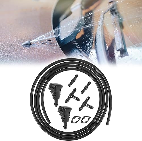 Miniatura 2 de X AUTOHAUX Kit de boquillas de limpiaparabrisas delantero para Dodge para Ram para Chrysler 6.6 ft manguera de limpiaparabrisas con conectores