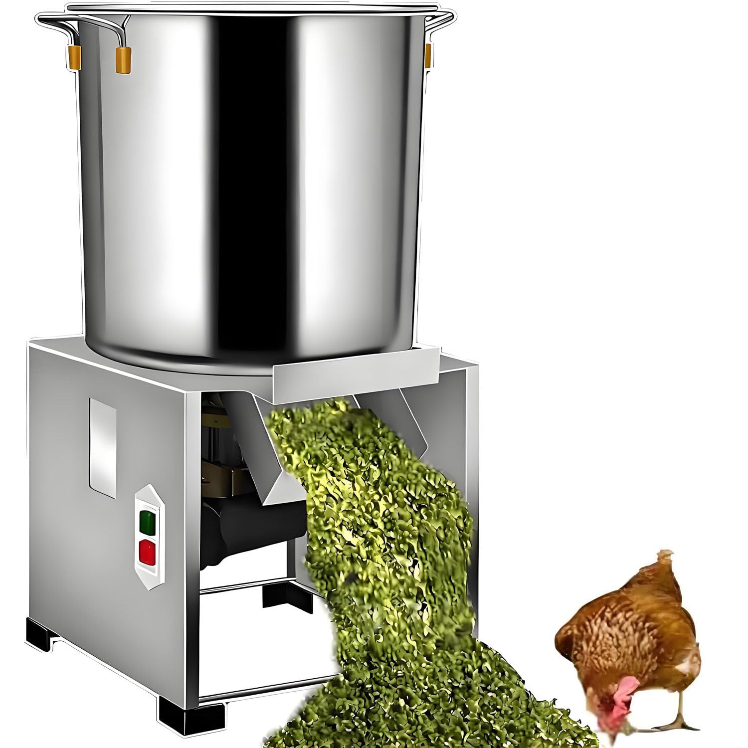 Picadora de Verduras Comercial, pequeña trituradora doméstica, con 4 Cuchillas, Velocidad de rotación de 3500 RPM, Salida de 50–200 kg/h, para una alimentación Animal eficiente. 220V-1000W