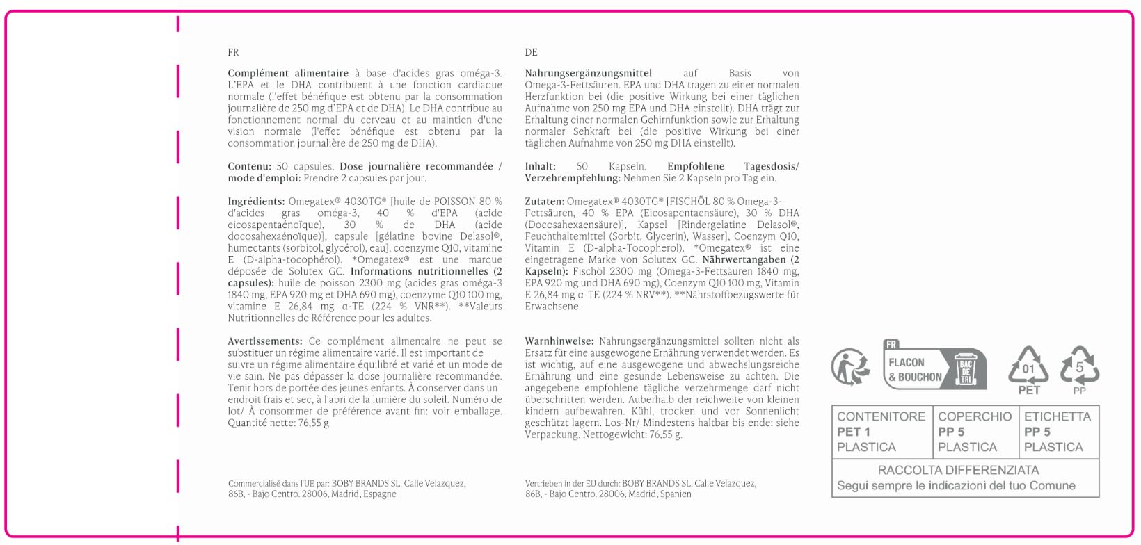 ZZEN - Oméga 3 IFOS de 1840 mg | EPA (920 mg) et DHA (690 mg) avec Coenzyme Q10 (100 mg) et Vitamine E, Cœur, Fonction Cérébrale et Vision, 50 Capsules Haute Concentration (Lot de 3)