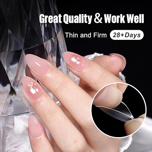 Miniatura 4 de TOMICCA Puntas de uñas cortas cuadradas extra cortas, 192 unidades, uñas postizas, 12 tamaños, uñas acrílicas transparentes para principiantes y