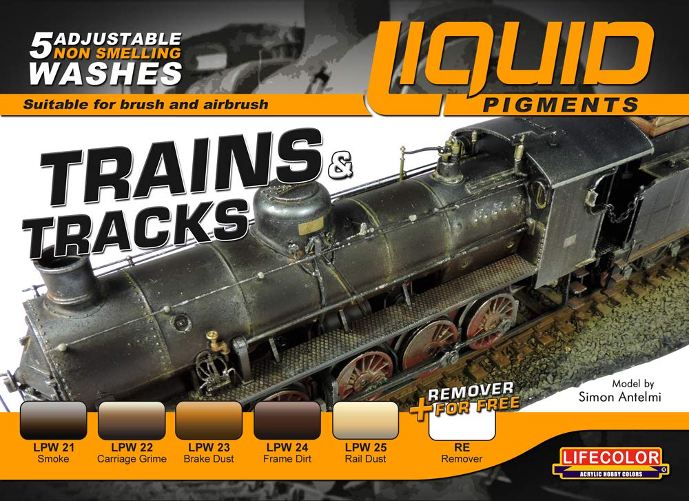 LifeColor Liquid Pigments 6-Set LP05 TRAINS & TRACKS