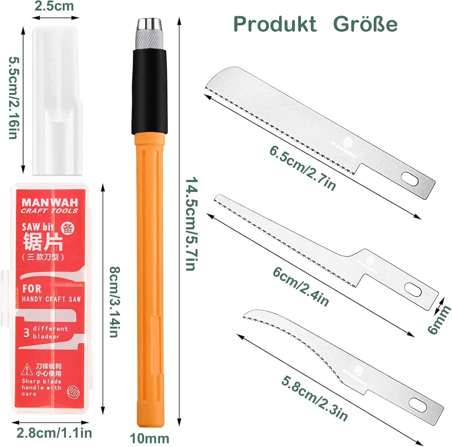 Set mini seghe a mano per modellismo fai da te 3 tipi intercambiabili lame seghetto custodia