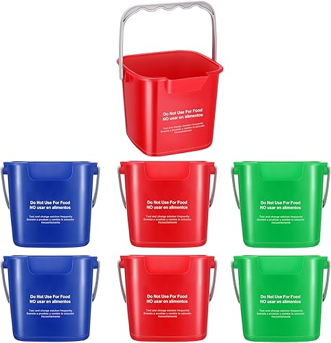 6 cubos de limpieza de 3 cuartos de galón, cubo cuadrado de desinfectante pequeño, cubo de detergente para el hogar, comercial, restaurante, cocina,