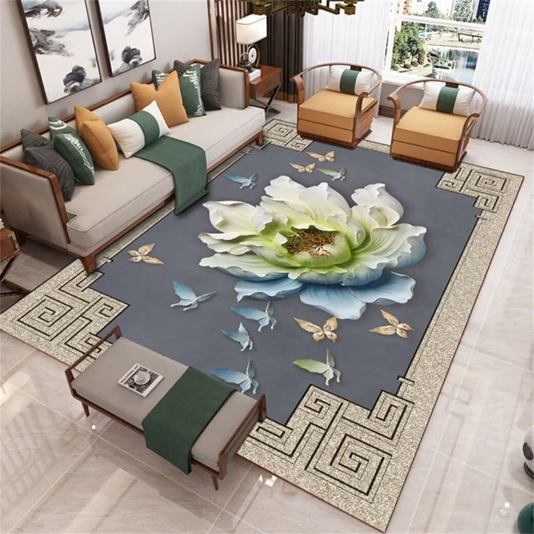 Tapis de couloir long gris et grand tapis salon pour l'espace de vie des jeunes
