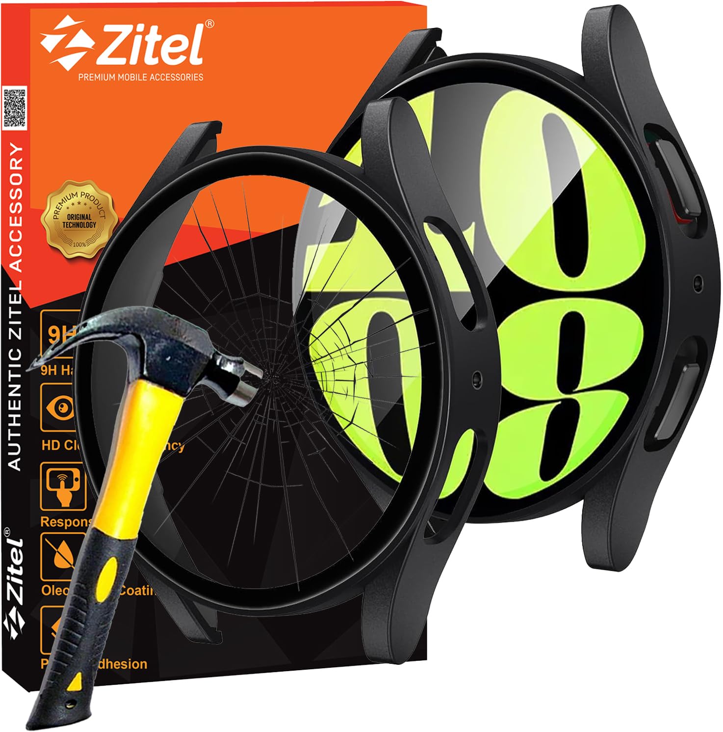 Zitel Screen Protector Case Compatible with Samsung Galaxy Watch 6 (44mm), Hard Case with Built-in Tempered Glass - Matte Black (B0CJ759BJ8) Amazon Price History, Amazon Price Tracker