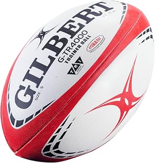 Gilbert GL-R4000 Training Rugby Ball - TRI Grip Tech, Water-Repellent Hydratec, Durable Hand-Stitched Design