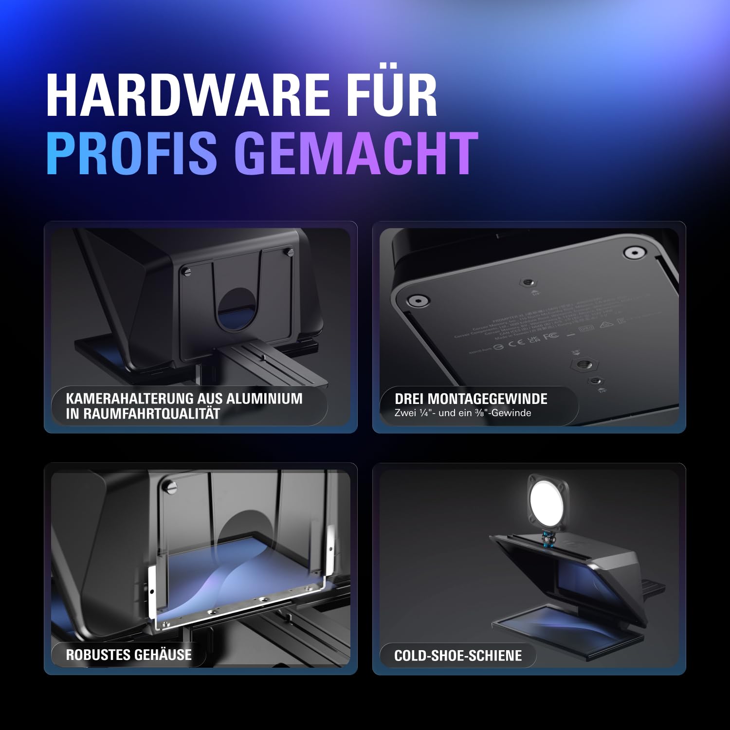 Elgato Prompter XL, vollformatiger Teleprompter, abnehmbar | 15,6-Zoll-Display abnehmbar, Full HD, doppelt als Konferenzmonitor, DSLR, spiegellos, USB-C 3.2