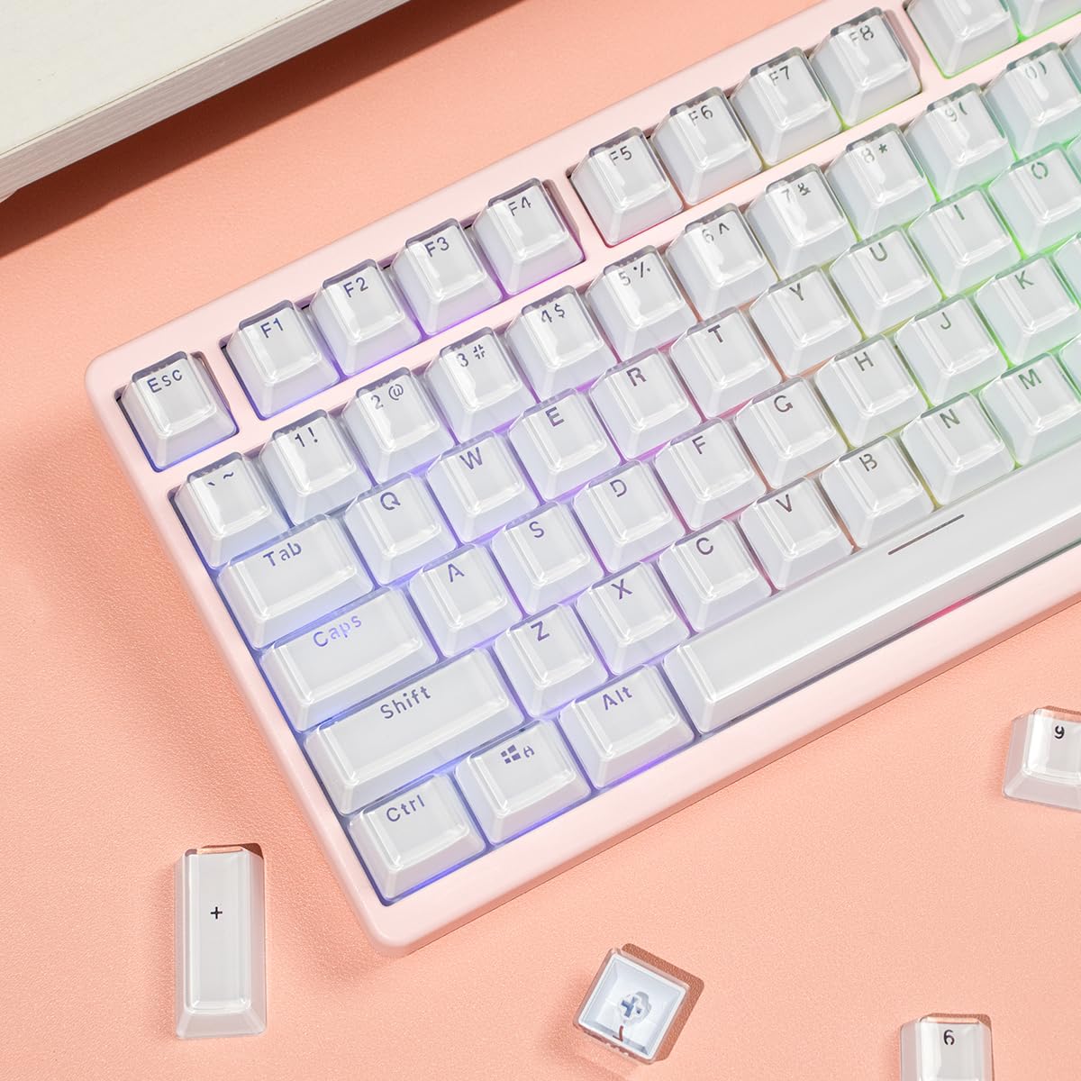 Amazon.com: mintcaps Keycaps - Crystal Jelly White Keycaps