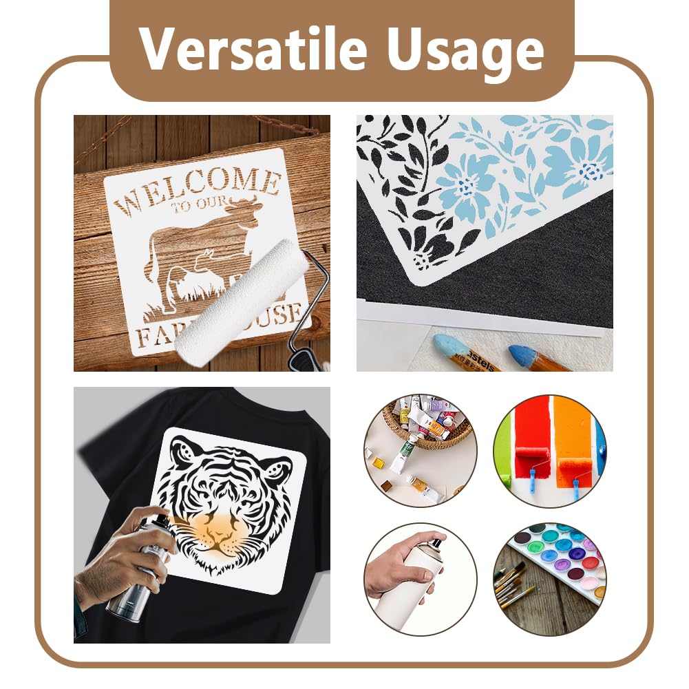 DOODLREAM Giraffe Animal Stencil for Painting A4 Size Reusable Plastic Giraffe Stencils for Painting on Wall Wood Furniture Fabric Canvas - Image 3