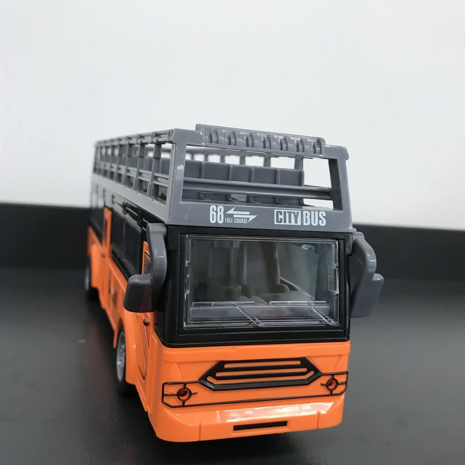 Alomejor Control remoto Autobús de dos pisos Detalles finos Autobús RC de 4 canales Puertas de apertura segura para juguetes(QH204 9 Sightseeing Bus)