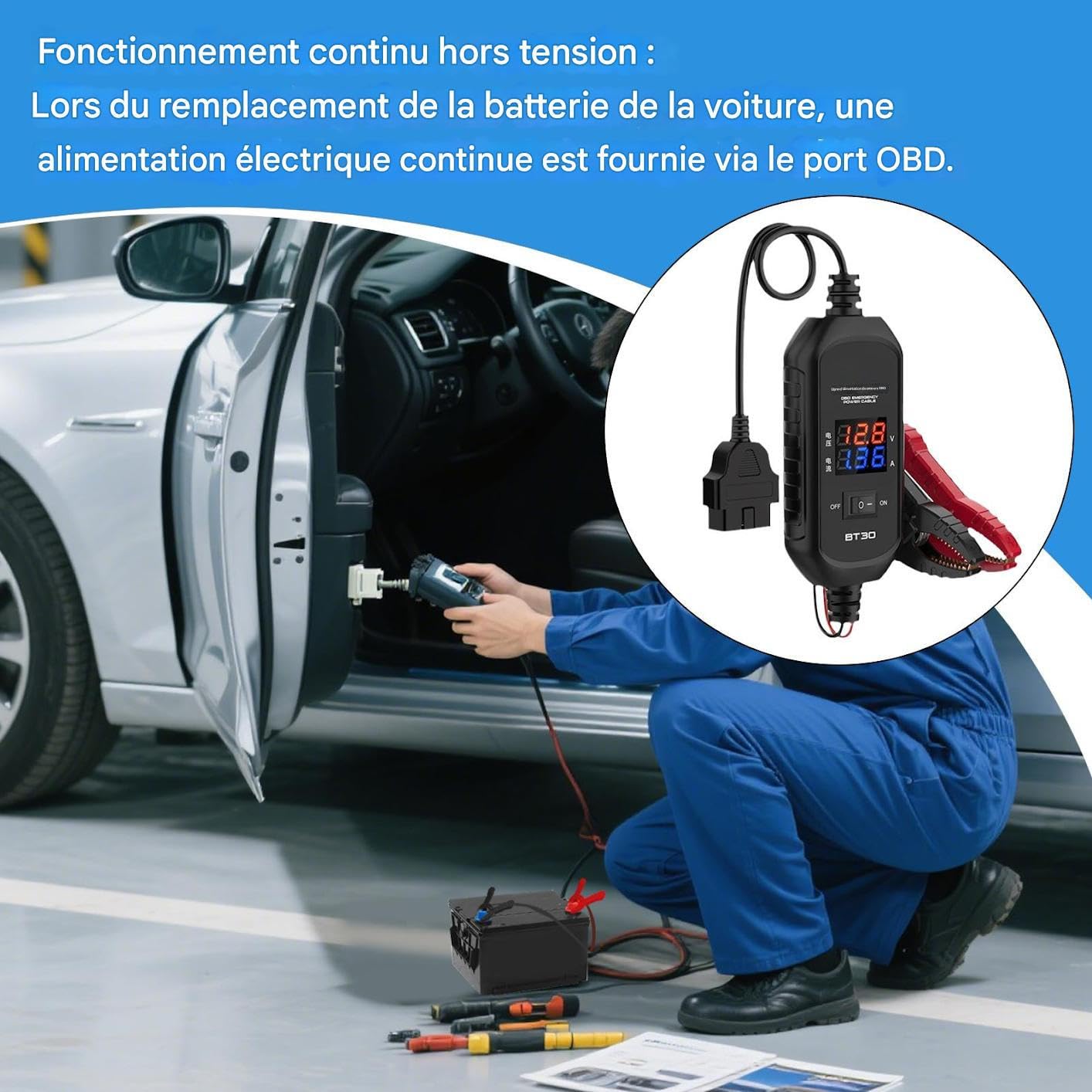 Protecteur De Batterie Automobile Alimentation De Secours pour ECU Véhicule