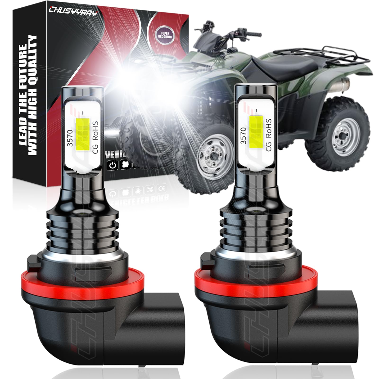 CHUSYYRAY Compatible with Honda Rubicon TRX500 LED Headlights
