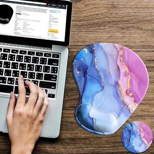 Miniatura 56 de Alfombrilla para mouse con soporte de muñeca, antideslizante, reposamuñecas para oficina, computadora, laptop y Mac, duradera, cómoda y ligera, cute