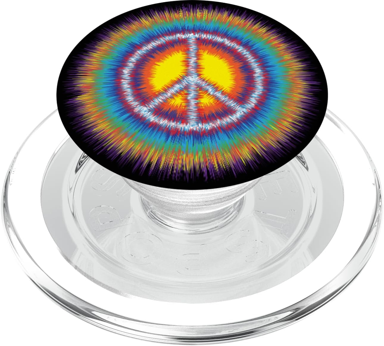 Sunburst Peace SIgn Groovy 70s Retro Peace Sign PopSockets MagSafe PopGrip for iPhone