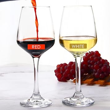 YANGNAY Wine Glasses Set of 6, 12 Oz Classic Red or White Wine Glass with Stem, Perfect for Home, Restaurant Use, Dishwasher Safe