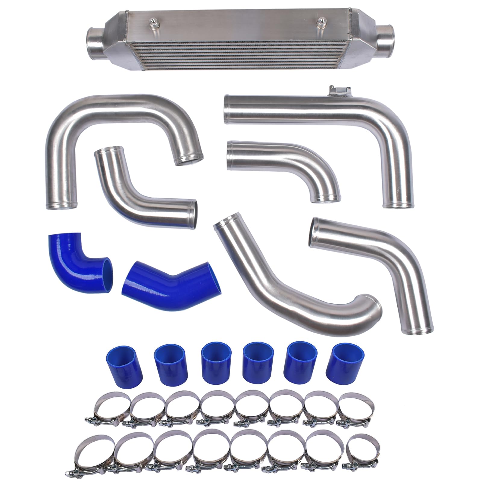 Kit de intercooler Kit FMIC del enfriador de aire del soporte delantero de aluminio compatible con Le-on Bo-ra Go-lf MK4 A3 8L 1J2 1J6 1.9TDI 1998-2005