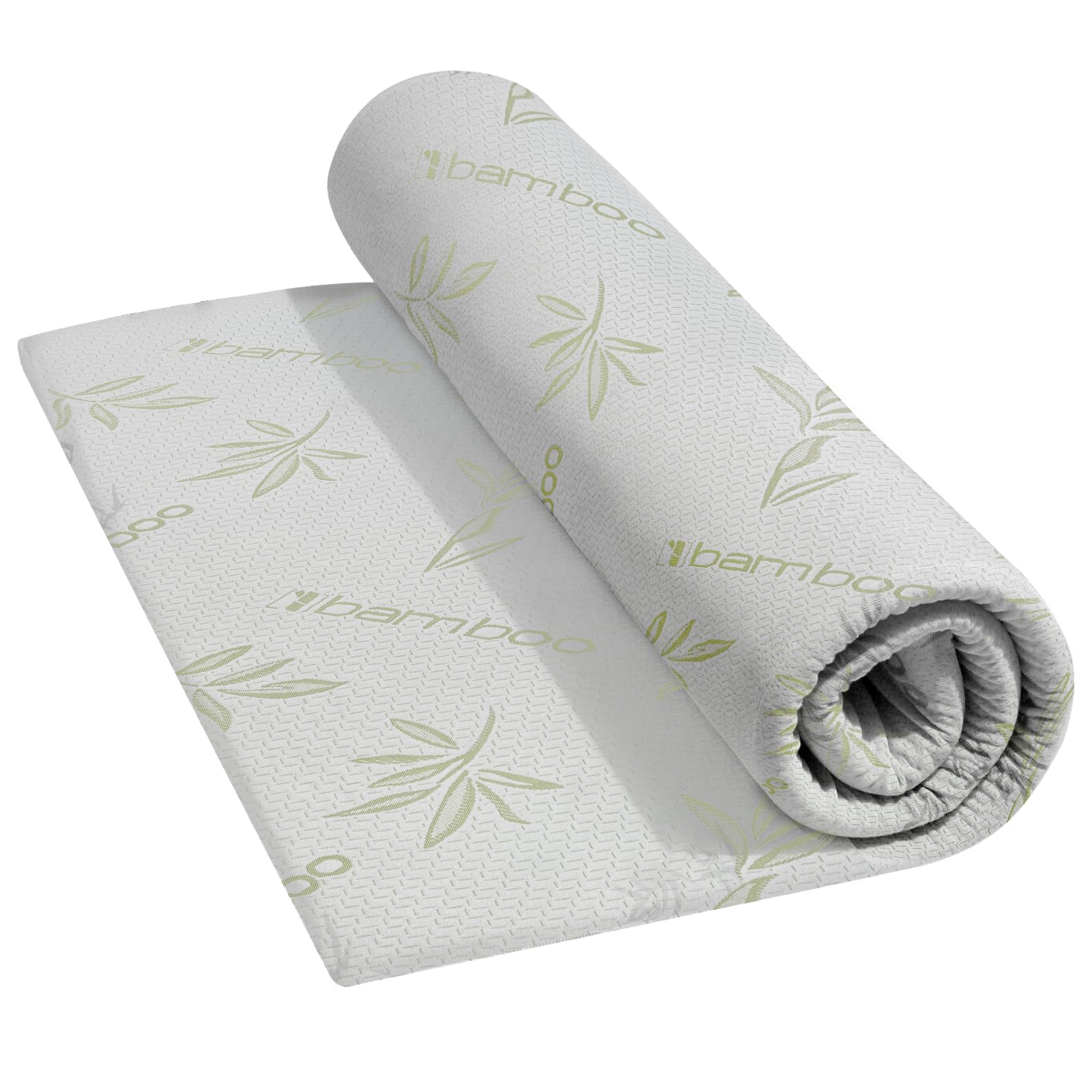 Memory Mattress Pad Topper with Soft Bamboo Cover, Cooling Skin-Friendly Mattress Topper With Antibacterial Anti Allergy Mattress Topper (Double (135cm x 190cm + 5cm))