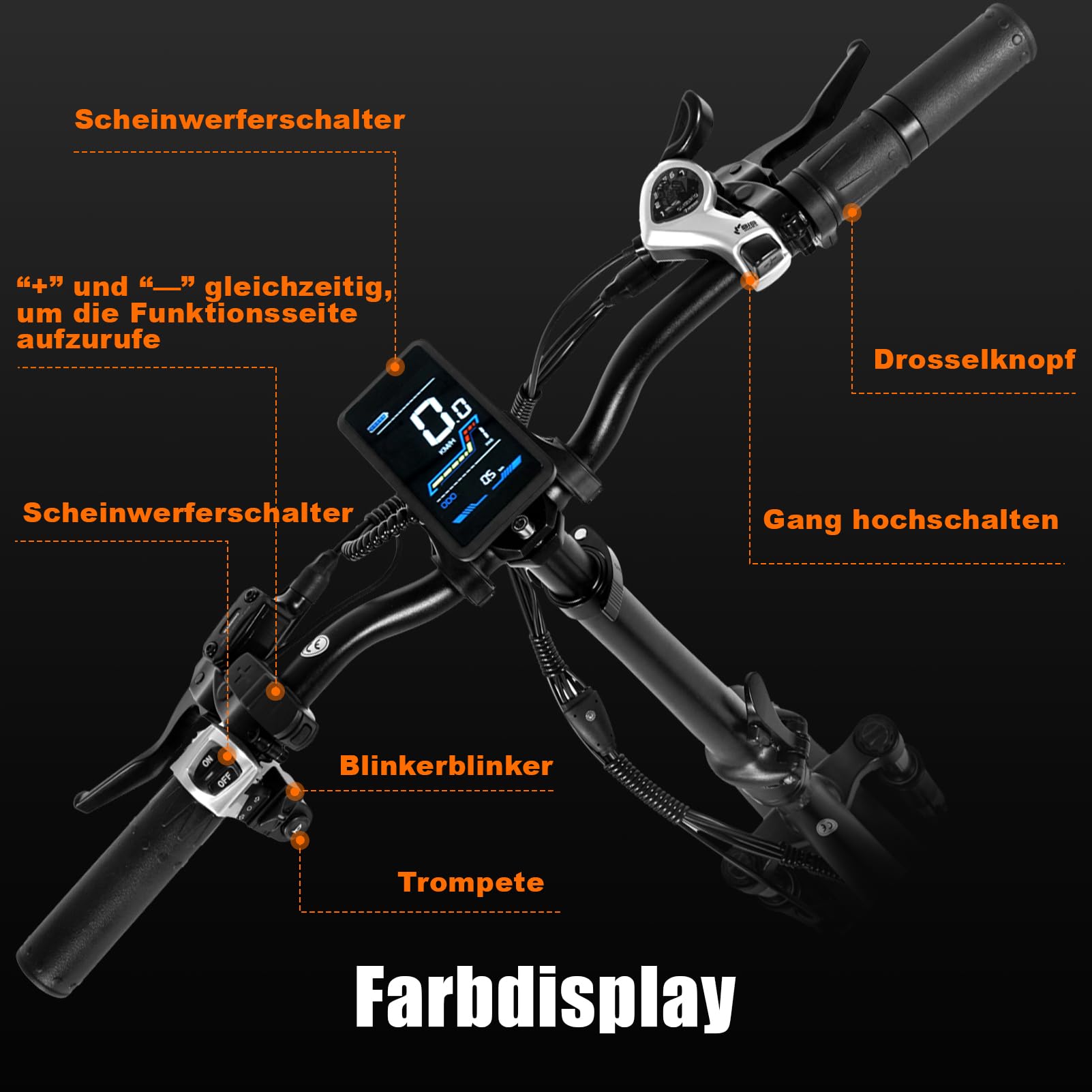 16” e-rower składany, męskie kobiety rowery elektryczne, gruby rower elektryczny 48V/18Ah z oponami 3.0, miejski ebike terenowy 250W/25km/h, hydrauliczny hamulec tarczowy, kolorowy wyświetlacz