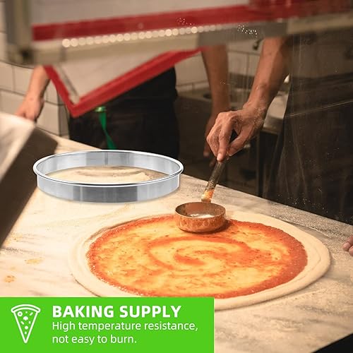 Miniatura 4 de Angoily Anillo redondo de metal para muffins, anillos de acero inoxidable, anillos de tarta antiadherentes, anillo redondo de pizza, anillo de