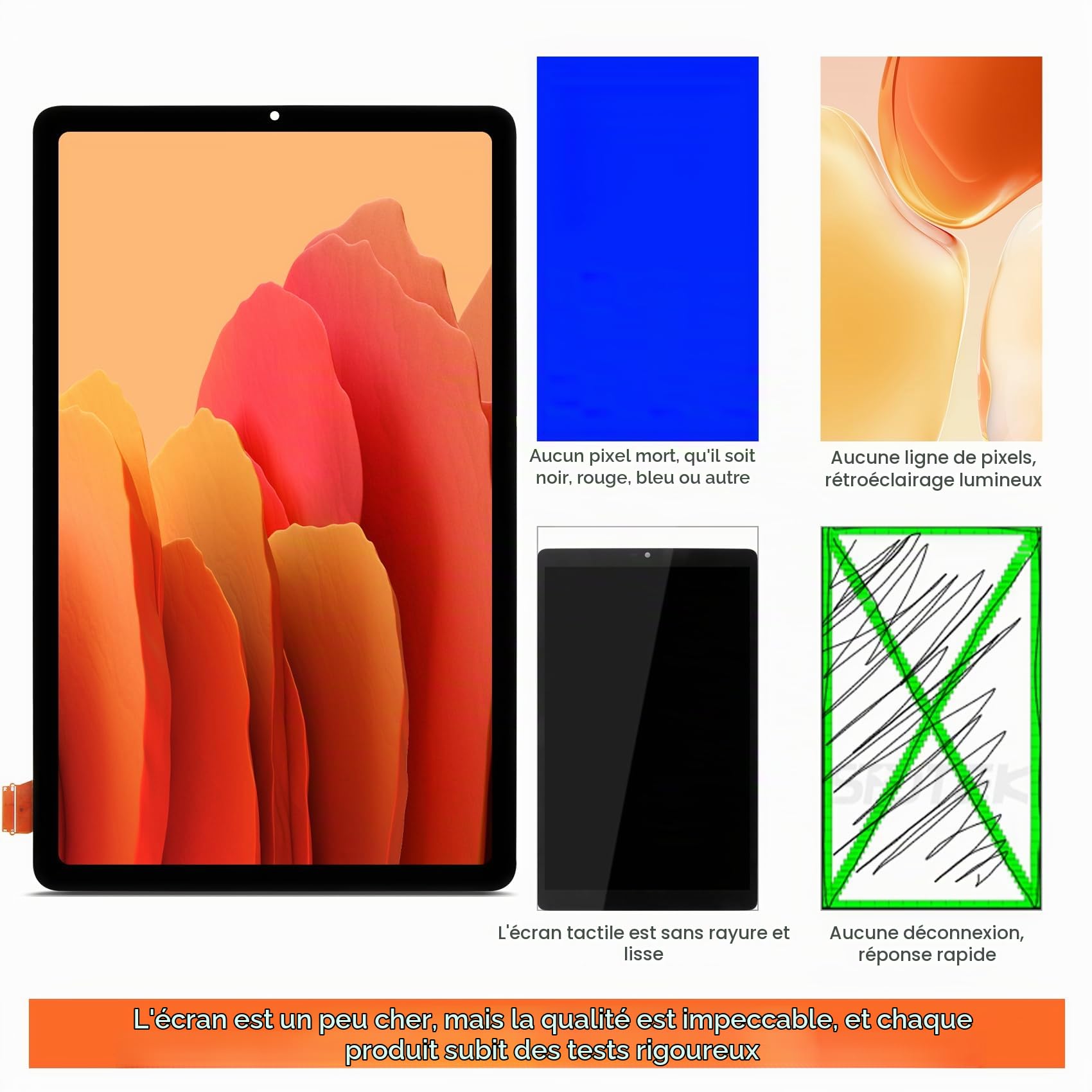Écran LCD pour Samsung Tab S6 Lite LCD Display pour Samsung Galaxy Tab S6 Lite 2024 SM-P620 SM-P625 10,4" Ecran Replacement Écran Tactile Digitazer Assembly avec Réparation Kit, Noir